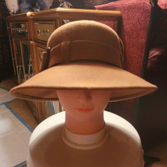 NINE WEST DARK CAMEL CLOCHE HAT - Picture 6 of 7